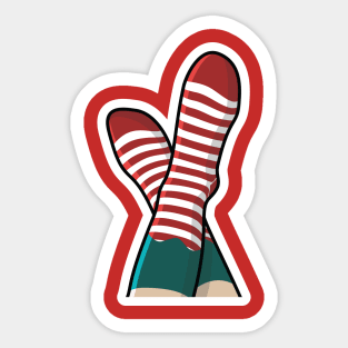 Long Men Socks Sticker Pair vector illustration. Fashion object design concept. Socks for foot cover sticker design logo with shadow. Sticker